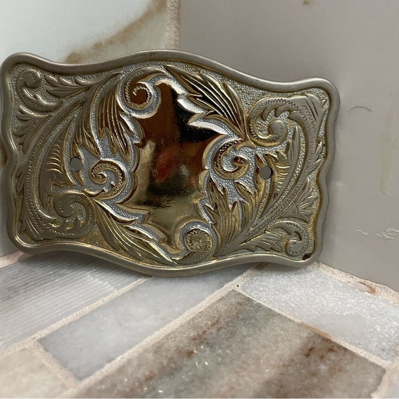 Vintage Unbranded Ornate Leaves Metal Belt Buckle - Picture 5 of 10